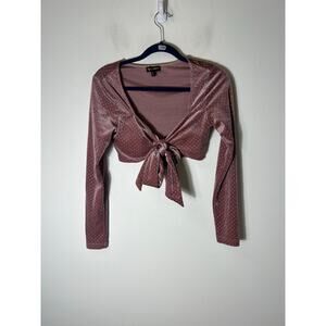 Kaylee Collection Mauve Cropped Top and Pants Set Sz S